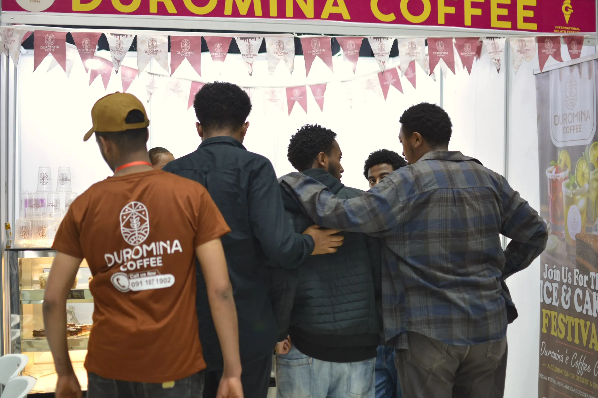 Visitors at the Duromina Coffee booth