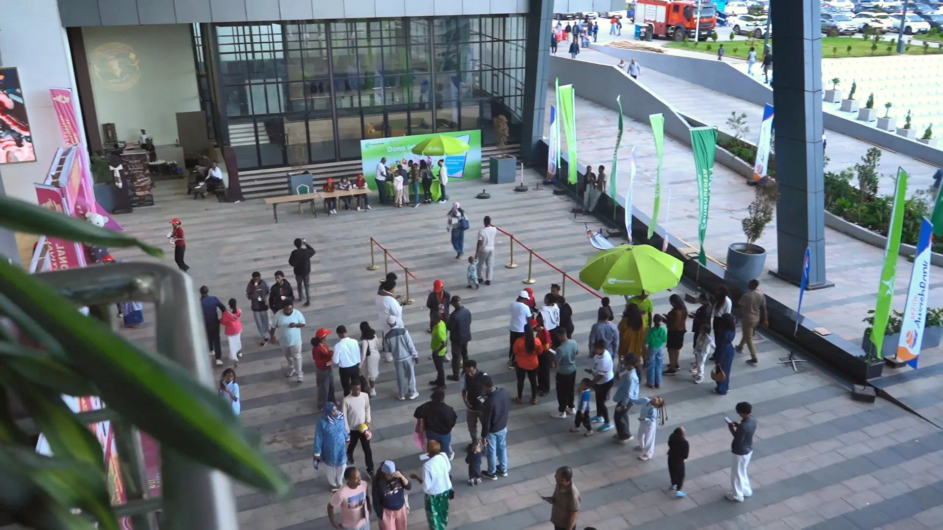 View down onto the plaza in front of Multipurpose Hall 02